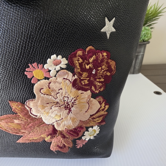 Coach City Zip Tote Tattoo Embroidery Black Crossgrain Leather+Matching Wallet - Picture 4 of 16